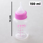 Kuber Industries Pet Feeding Bottle for Puppies,Kittens,Rabbits & Other Newborns|Nursing Bottle for Pets|Squeeze Liquid Feed Bottle|Bottle,Milk Brush,Pacifier Replacement|LS143PK|150 ML|Pink